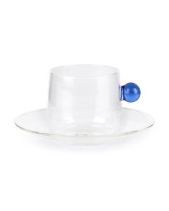 Bilia Glass Cappuccino Cup & Saucer
