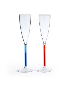 Color Accent Champagne Glasses Set