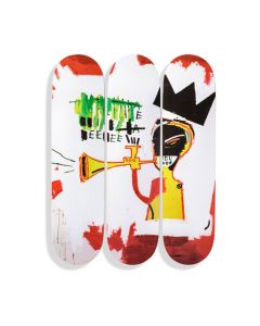 Jean-Michel Basquiat Trumpet Skateboard Triptych