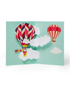 Hot Air Balloon Santa Holiday Card