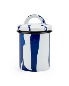 Striped Enamel Blue Jars